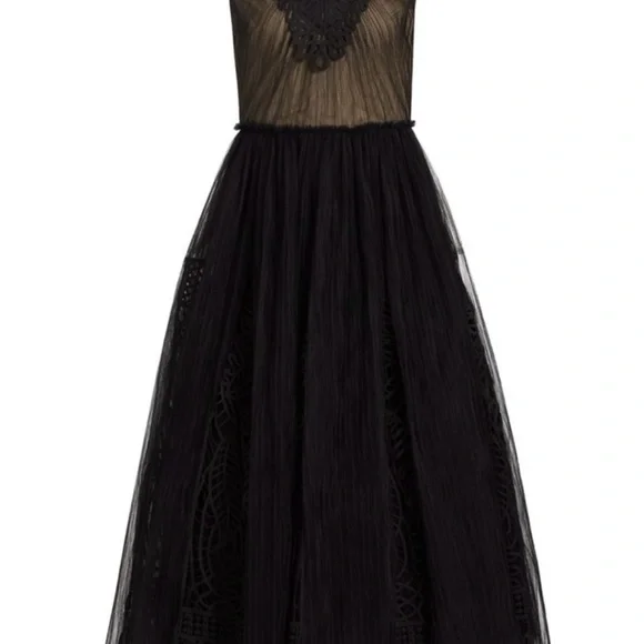 chinese dress ladies Lattice Guipure Lace Midi Dress  Lela Rose